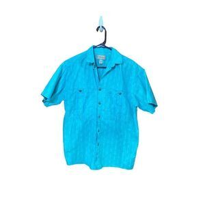 Vintage Forenza turquoise button down shirt size small